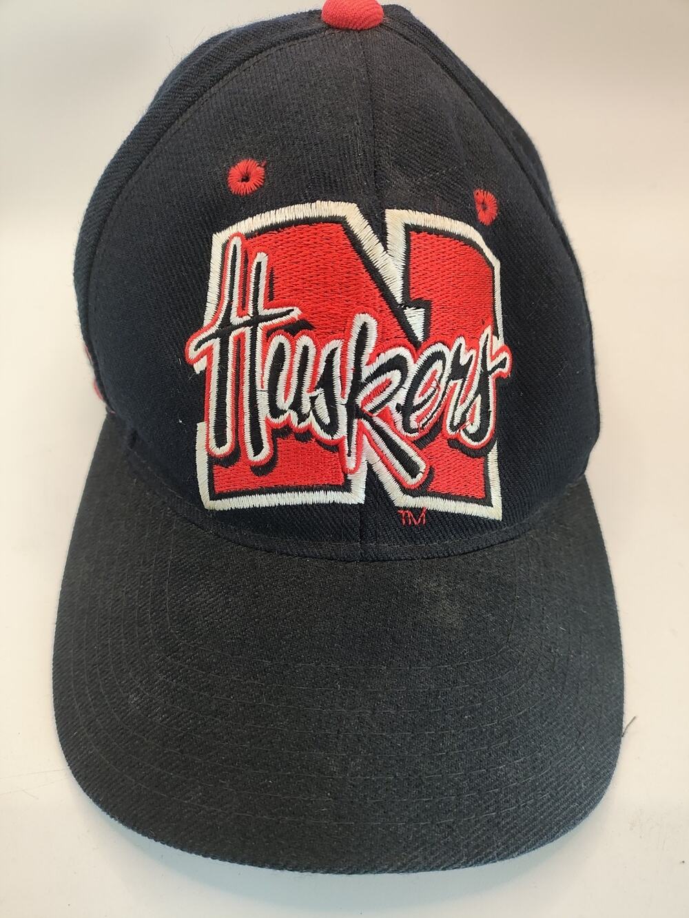 Vtg NEBRASKA CORN HUSKERS ZEPHYR GRAFX GRAFFITI BASEBALL FITTED CAP HAT 6 7/8
